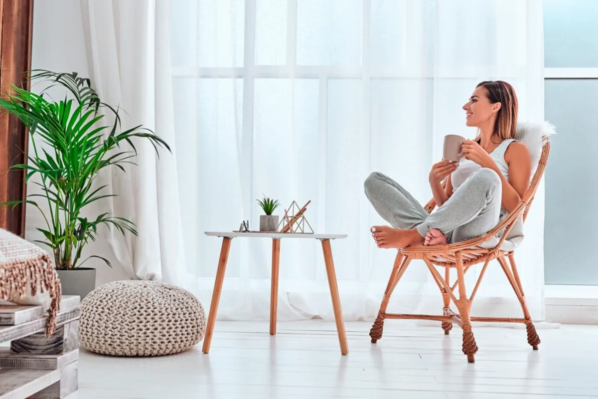 Woman relaxing with coffee