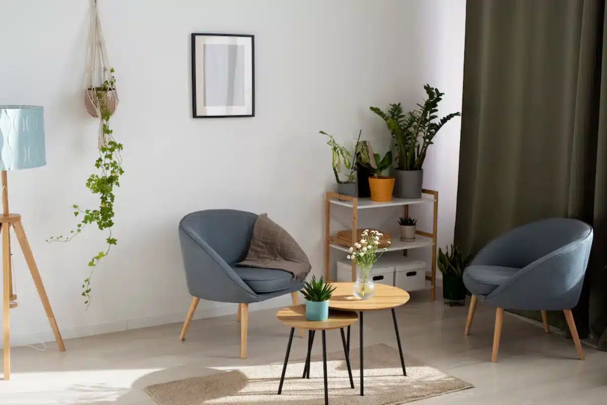 Cozy living room with plants